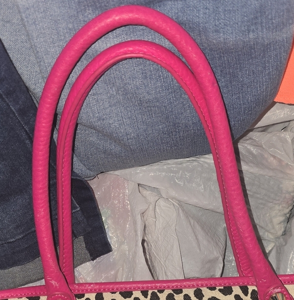 🍂🍁Rare Neon Pink Leopard Print  Rebecca Minkoff Tote - Picture 3 of 6